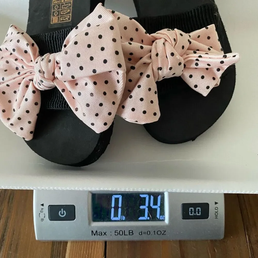 Flip Flop pink Polka Dot Bow Sandals Size 9